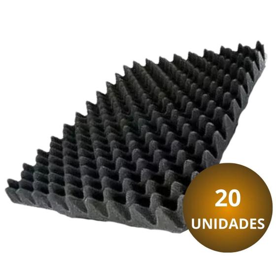Imagem de Kit 20 placas espuma acústica 50x50x3cm - Bloqueia ruído