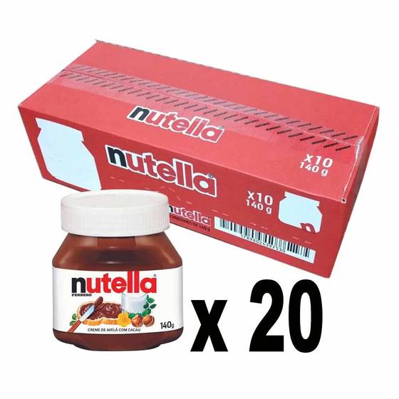 Imagem de Kit 20 Potes de Creme De Avelã Com Cacau 140g Nutella