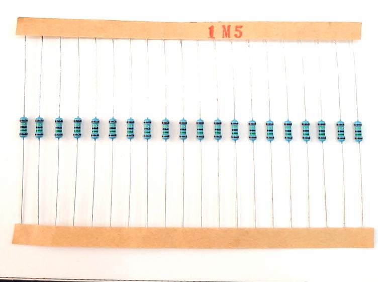 Imagem de Kit 20 Resistor de Precisão 1m5 1/4w 1%