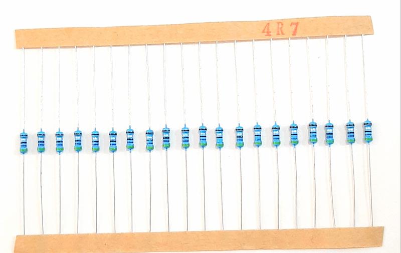 Imagem de Kit 20 Resistor de Precisão 4R7 1/4w 1%