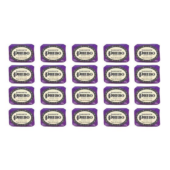 Imagem de Kit 20 Sabonetes em Barra Toque de Lavanda Glicerina Vegetal Vegano Phebo 90g