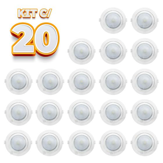 Imagem de Kit 20 Spots LED Taschibra AllTop Embutir Redondo PAR30 10W 45