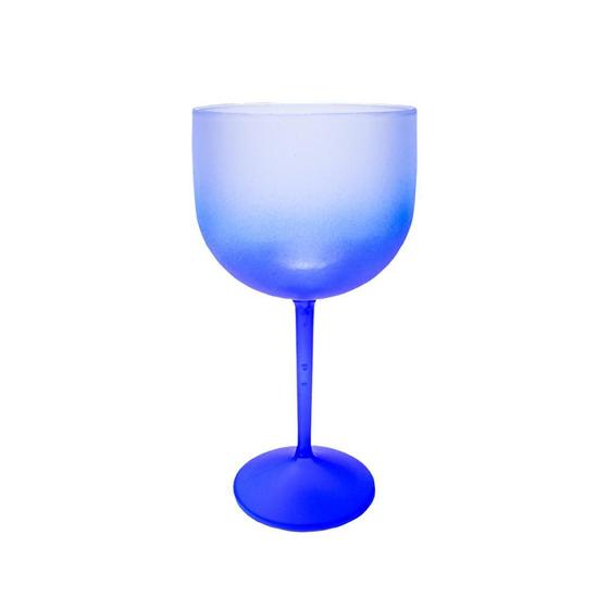 Imagem de Kit 20 Taças Gin De Acrílico Degradê Azul Royal 550 Ml