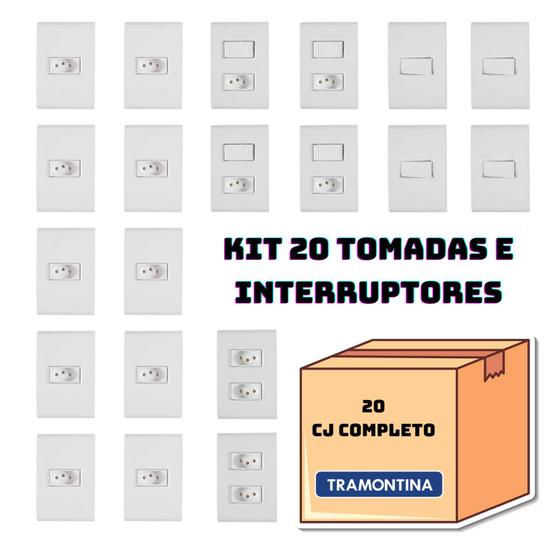 Imagem de Kit 20 Tomadas e Interruptores Linha Liz - Tramontina