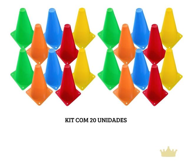 Kit 20 Treino Funcional Agilidade Cone Liso 23cm Menor preço em Kit 20 Treino Funcional Agilidade Cone Liso 23cm