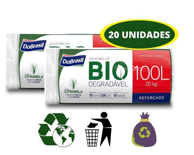 wife Legend feasible Kit 20 Unid Saco de Lixo 100 Litros Biodegradável Reforçado - DOBRASIL -  Saco de Lixo - Magazine Luiza