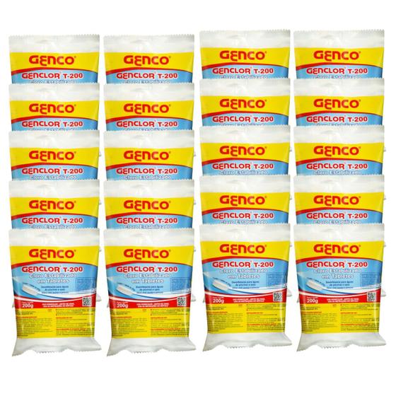 Imagem de Kit 20 Unidades Cloro Tablete Tradicional Genco 200gr