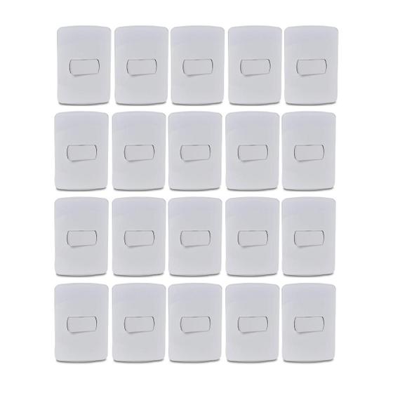 Imagem de Kit 20 Unidades MG B3 Conj 1 Int Simples 4x2 10A 250V Branco