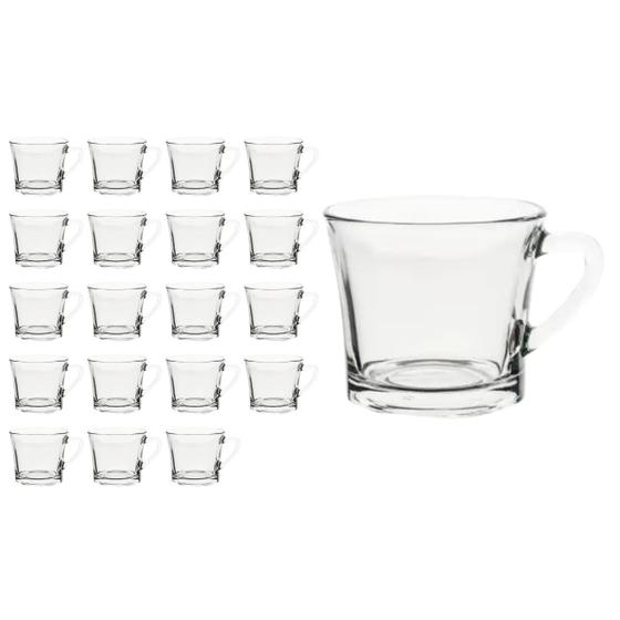 Imagem de Kit 20 Xícaras De Chá Vidro Praticasa Transparente 165ml
