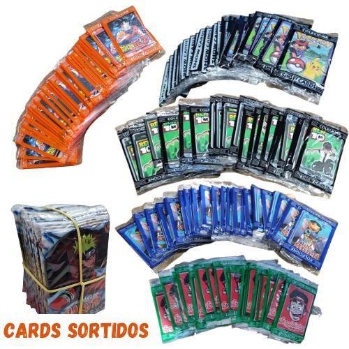 Imagem de Kit 200 Cards Sortidos = 50 Envelopes Cartinhas Figurinhas Sortidos