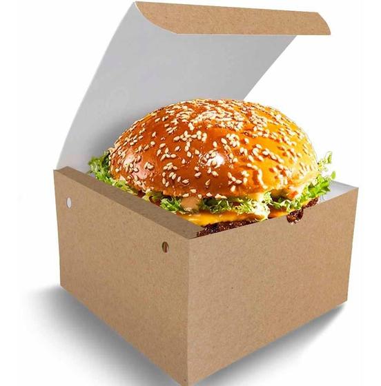 Imagem de Kit 200 Embalagem Box Burger G + 200 Caixinhas Fritas Kraft