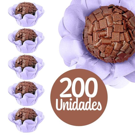 Imagem de Kit 200 Forminhas de Brigadeiro Luxo Camélia Para Doces Finos Decoração Festa