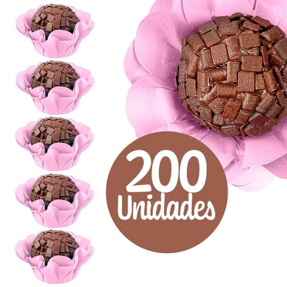 Imagem de Kit 200 Forminhas de Brigadeiro Luxo Camélia Para Doces Finos Decoração Festa