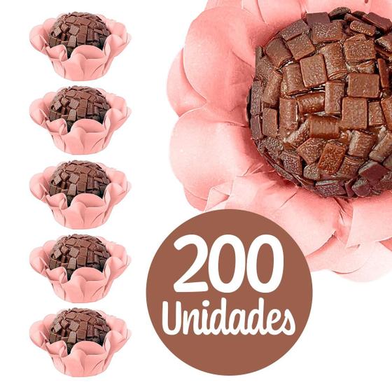 Imagem de Kit 200 Forminhas de Brigadeiro Luxo Camélia Para Doces Finos Decoração Festa