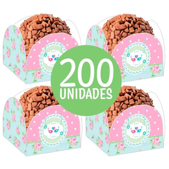 Imagem de Kit 200 Forminhas Estampadas Para Doces Finos Brigadeiro Festa de Aniversário