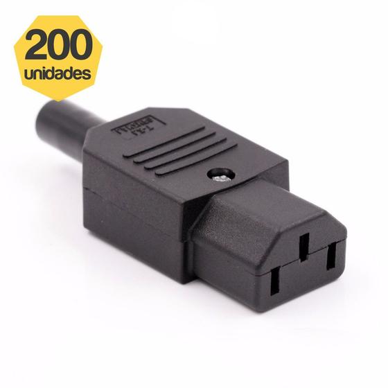 Imagem de Kit 200 Plugs AC Tripolar C13 10A Fêmea