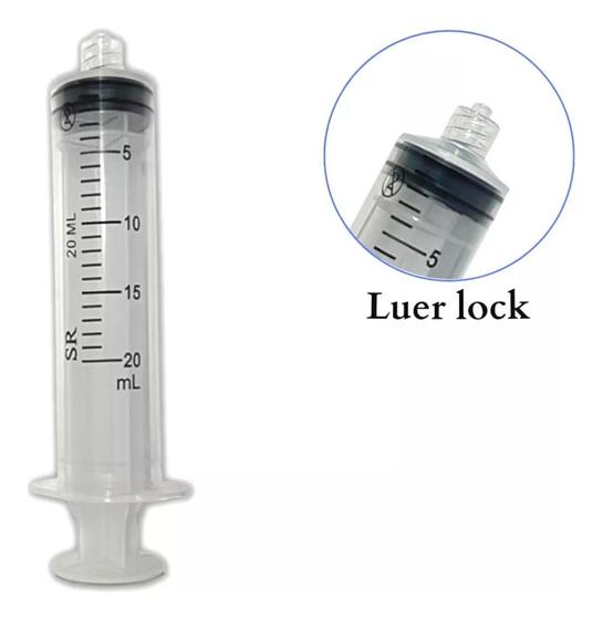 Imagem de Kit 200- Seringa De 20ml Luer Lock De Rosca Para Ozonioterapia