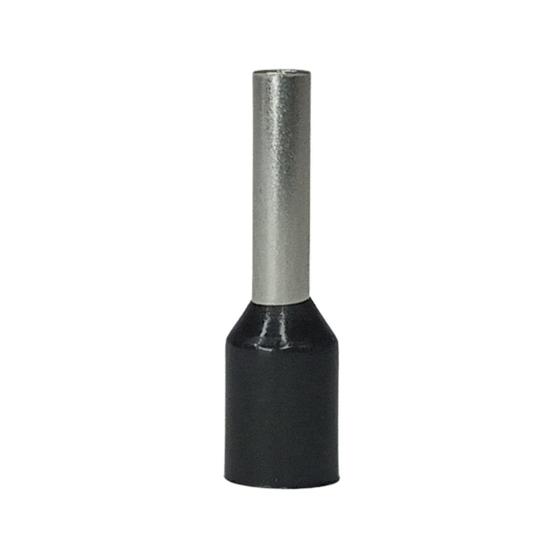 Imagem de Kit 200 Terminais Pré Isolados Ilhós Tubular Preto 1,5mm Conector Elétrico Tubo Tubolar Ilhos Simples Resistente