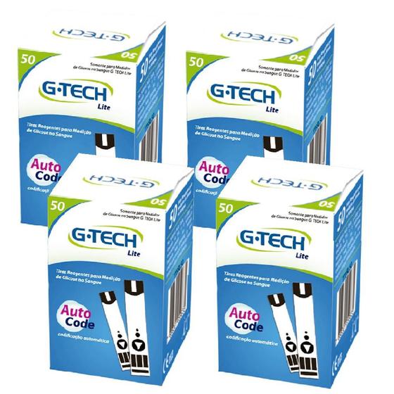 Kit 200 Tiras Reagentes Para Medição de Glicose g-tech free lite Menor preço em Kit 200 Tiras Reagentes Para Medição de Glicose g-tech free lite
