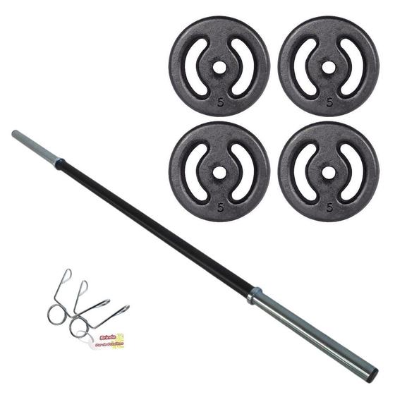 Kit 20kg Anilhas + 1 Barra 120cm Com Presilhas é boa?