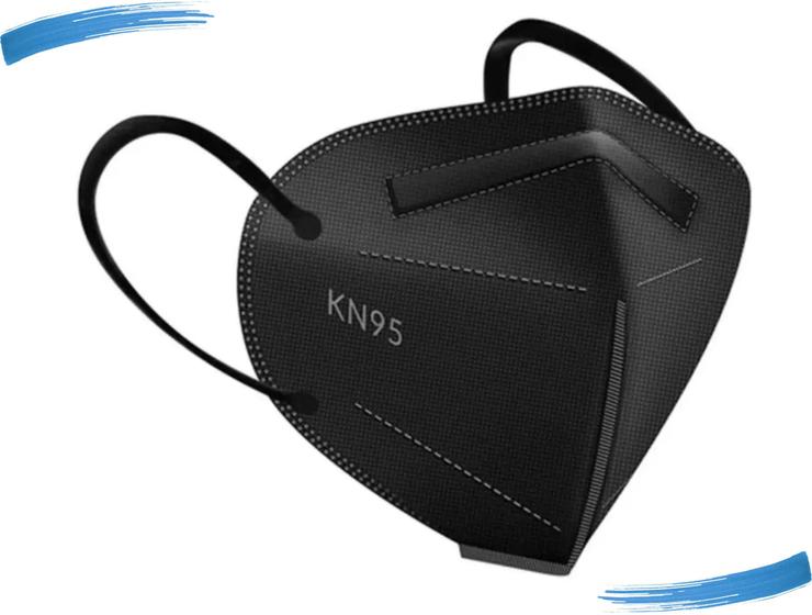 Kit 20uni Mascaras Kn95 Pff2 Preta Importada Kn95 vip Máscara