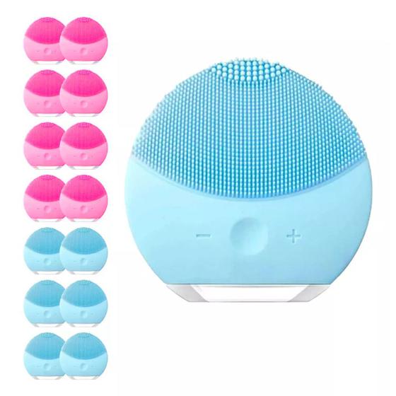 Imagem de Kit 20unid Esponja Massagedora Facial Eletrica USB Relaxante Tratamento Limpeza Facial