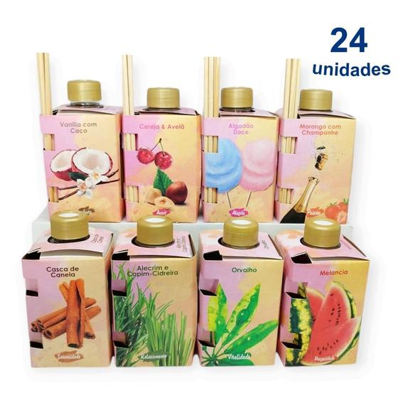 Imagem de Kit 24 Aromatizador de Ambiente 280ml Luz Aromas Difusor de Vareta - Envio Já