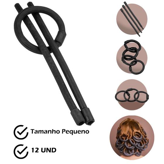 Imagem de Kit 24 Bigodim Circular N1 Para Cabelos Formador de Cachos Flexível Dompel
