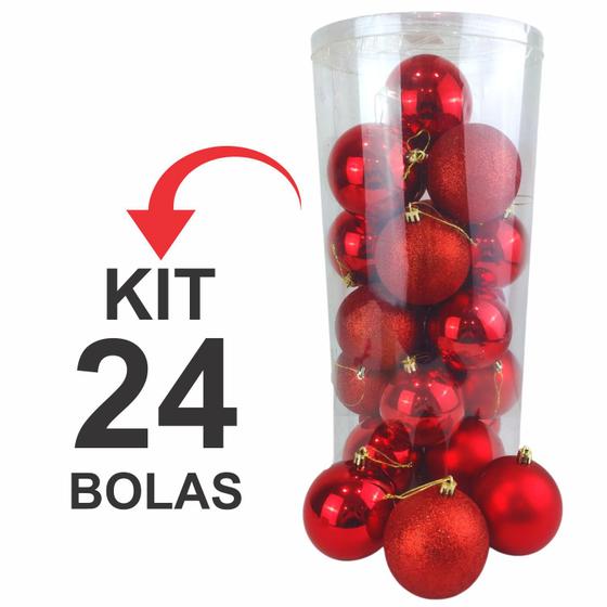 Kit 24 Bolas Decoração Árvore de Natal Pinheiro Enfeite Pinheirinho Natalino Com Gliter Brilho Fosco Vermelho 3cm Menor preço em Kit 24 Bolas Decoração Árvore de Natal Pinheiro Enfeite Pinheirinho Natalino Com Gliter Brilho Fosco Vermelho 3cm
