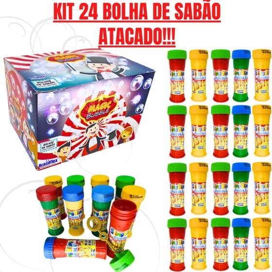 Imagem de Kit 24 Bolha de Sabão Prenda Lembrancinha Festa Infantil Aniversário Criança Atacado 