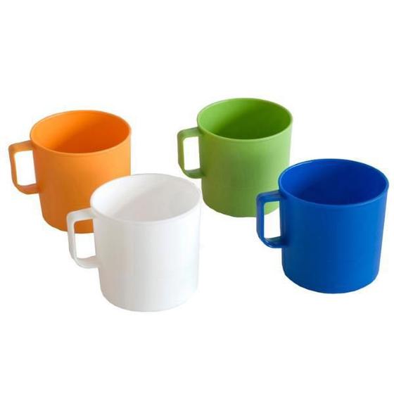 Imagem de Kit 24 Caneca De Plástico Com Alça Reforçado Livre Bpa 300ml