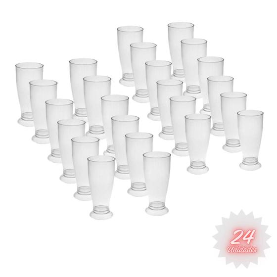 Imagem de Kit 24 Copos Mini Tulipa Acrílico Transparente 220ml Chopp