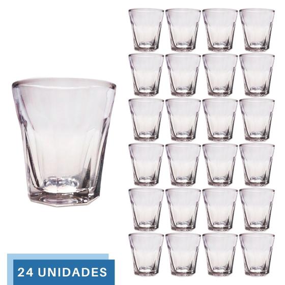 Imagem de Kit 24 Copos Shot Dose Vidro Tequila Vodka Cachaça 45mL Bar
