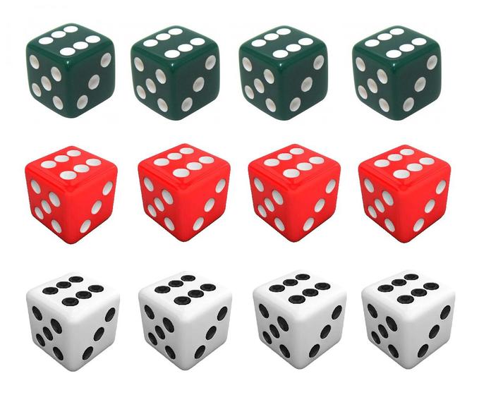Kit 24 Dados Para Jogos Mesa Tabuleiro 14mm 6 Faces Lados Rpg Conjunto ...