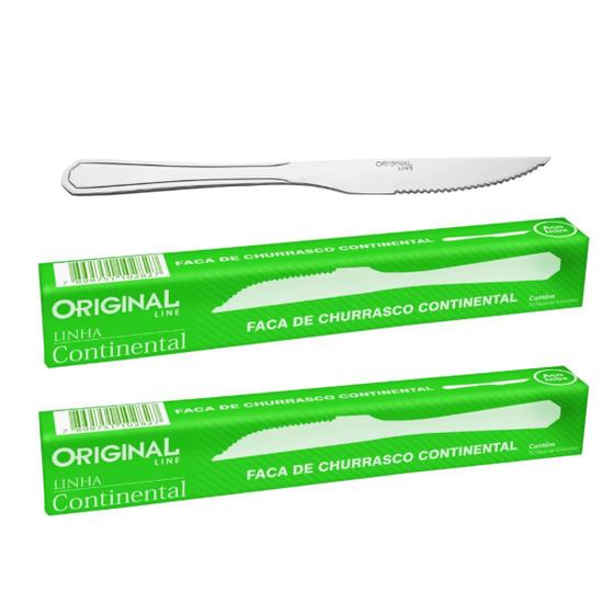 Imagem de Kit 24 Facas Churrasco Continental Aço Inox