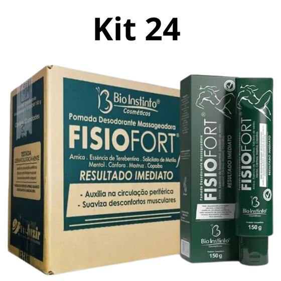 Imagem de Kit 24 Pomada Fisiofort Verde 150G - Bio Instinto