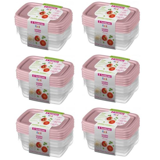 Imagem de Kit 24 Potes Para Alimentos Retangular 280 ML Transparente
