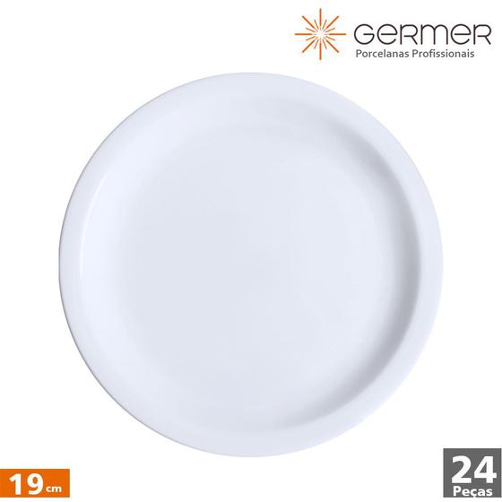 Imagem de Kit 24 Prato Sobremesa Iguaçu Prato Lanche Porcelana Germer