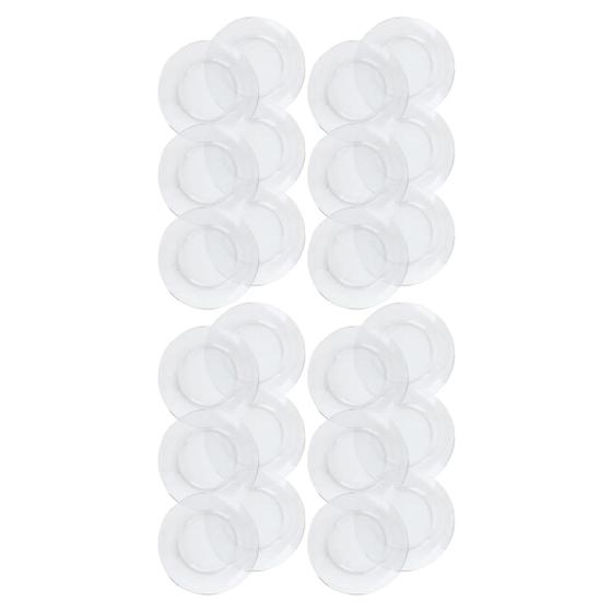 Imagem de Kit 24 Pratos de Vidro Luxo Liso Mesa Posta Resistente