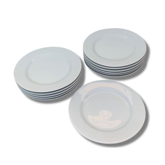 Imagem de Kit 24 Pratos Rasos Bar/hotel Branco 27cm Porcelana Schmidt