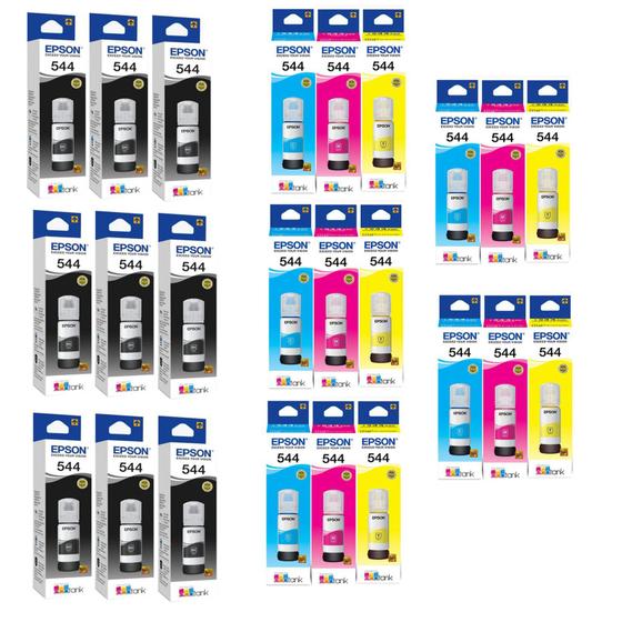 Imagem de Kit 24 Refil Tinta Para T544 L3110 L3150 L3250 B Y C M