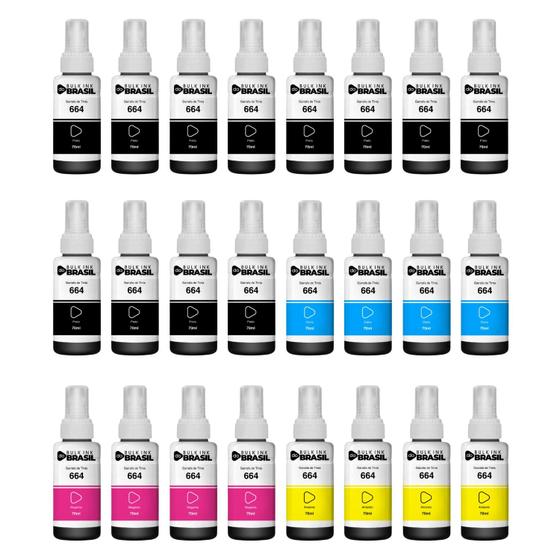 Imagem de KIT 24 tintas T664 compatível epson para impressora Jato de Tinta L395