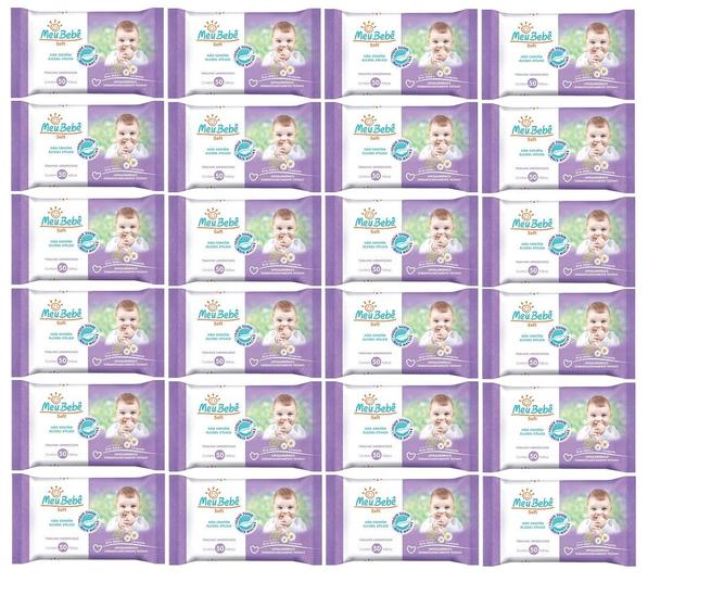 Imagem de Kit 24 Toalha Umedecida Meu Bebe Soft Com 50Un  Hygieline