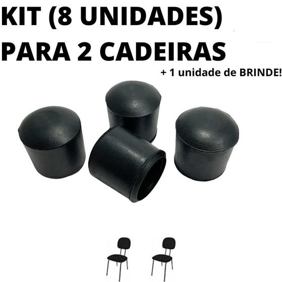 Imagem de Kit 24 Unidades Sapata Ponteira Protetor Borracha 2 Cadeiras 2,5cm 1 Polegada