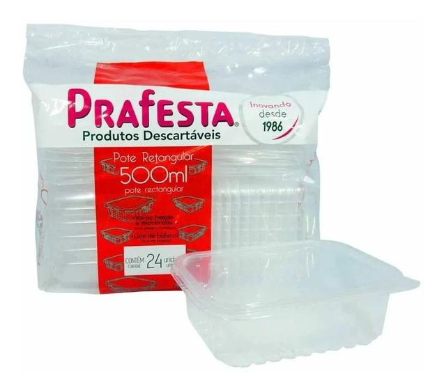 Imagem de Kit 24un Pote Descartável 500ml Freezer/microondas 