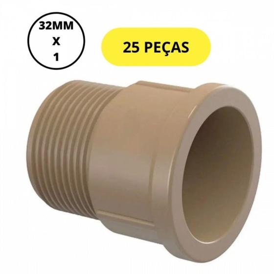 Imagem de Kit 25 adaptador soldavel agua curto 32mmx1 krona 0332