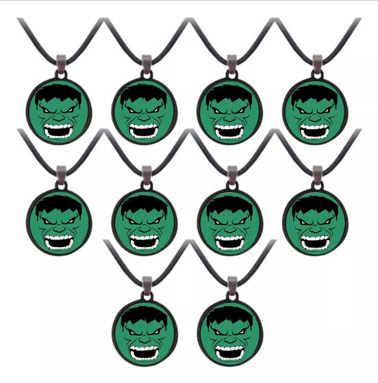 Imagem de Kit 25 Colares hulk Lembrancinha Festa Brinde