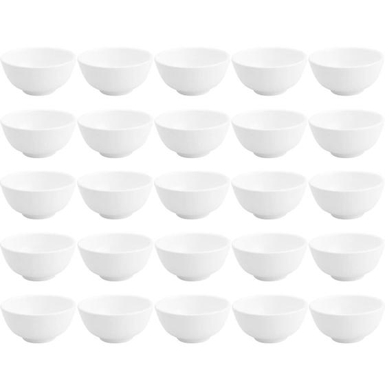 Imagem de Kit 25 Cumbucas de Porcelana Brancas 200ml para Restaurantes Bares Hotéis Clean Lyor