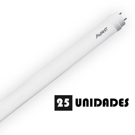 Imagem de Kit 25 Lâmpada Led Tubular T8 18w 1,2m Branco Frio Avant