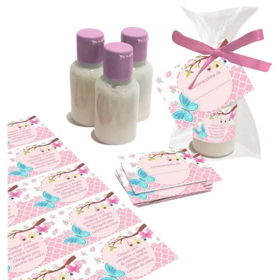 Imagem de Kit 25 Mini Hidratantes Maternidade Cheirinho de bebê Jardim de Borboletas